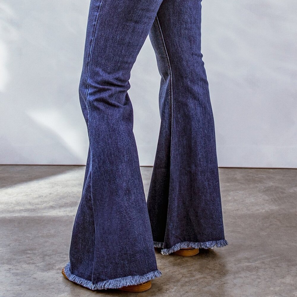 NWOT Dark Blue Women's Flare Jeans - Picture 3 of 5